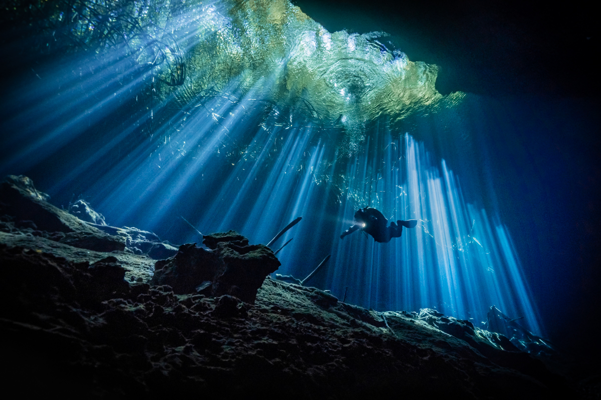 Cave diving