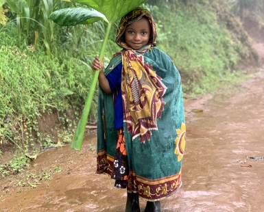 Kilimanjaro girl and her umbrella