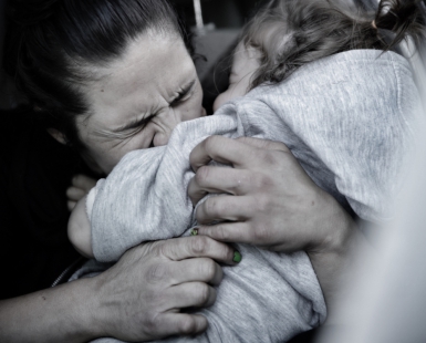 Homeless mother and child