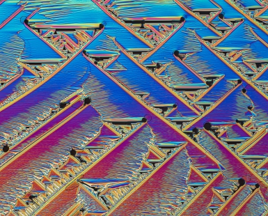 MICROCRYSTALS IN POLARIZED LIGHT, a mixture of urea and paracetamol.
