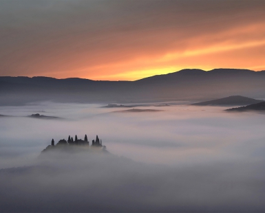 Sea of Fog in Val d'Orcia