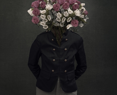 head full of flowers