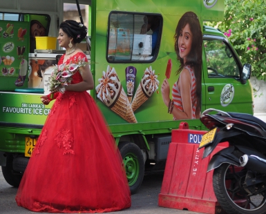 An (unexpected)  bride in red