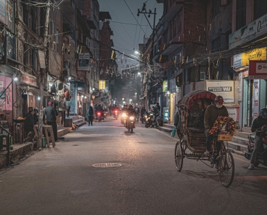 Thamel at night before EBC
