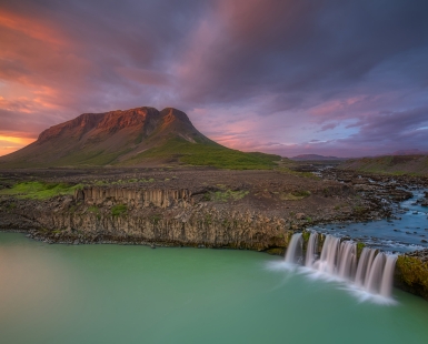 Búrfell in the last light