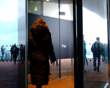 woman in black and red