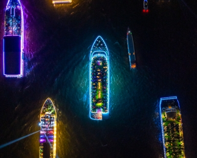 Neon Waves: New Year's Eve on the Chao Phraya, Bangkok
